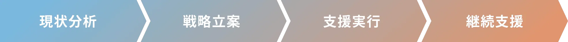 現状分析→戦略立案→支援実行→継続支援