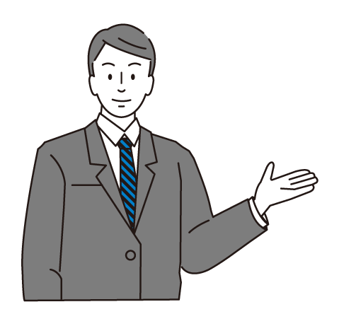 案内している男性