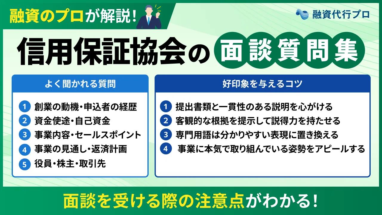 【24選】信用保証協会の面談の質問集を回答例付きでプロ解説！