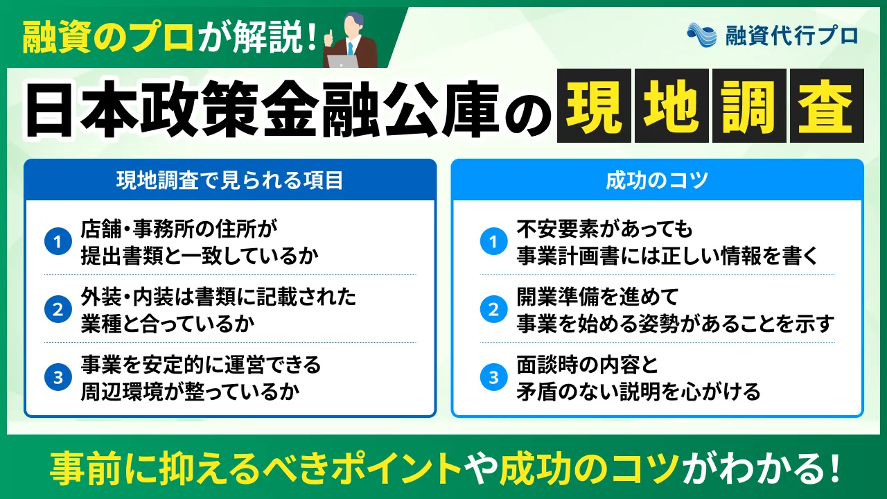 日本政策金融公庫の現地調査とは？評価項目や成功のコツをプロ解説