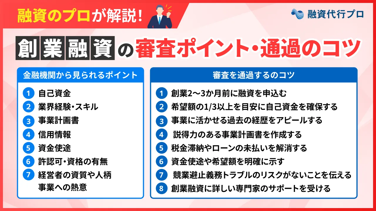 創業融資はココを見られる！審査ポイントと通過のコツをプロ解説