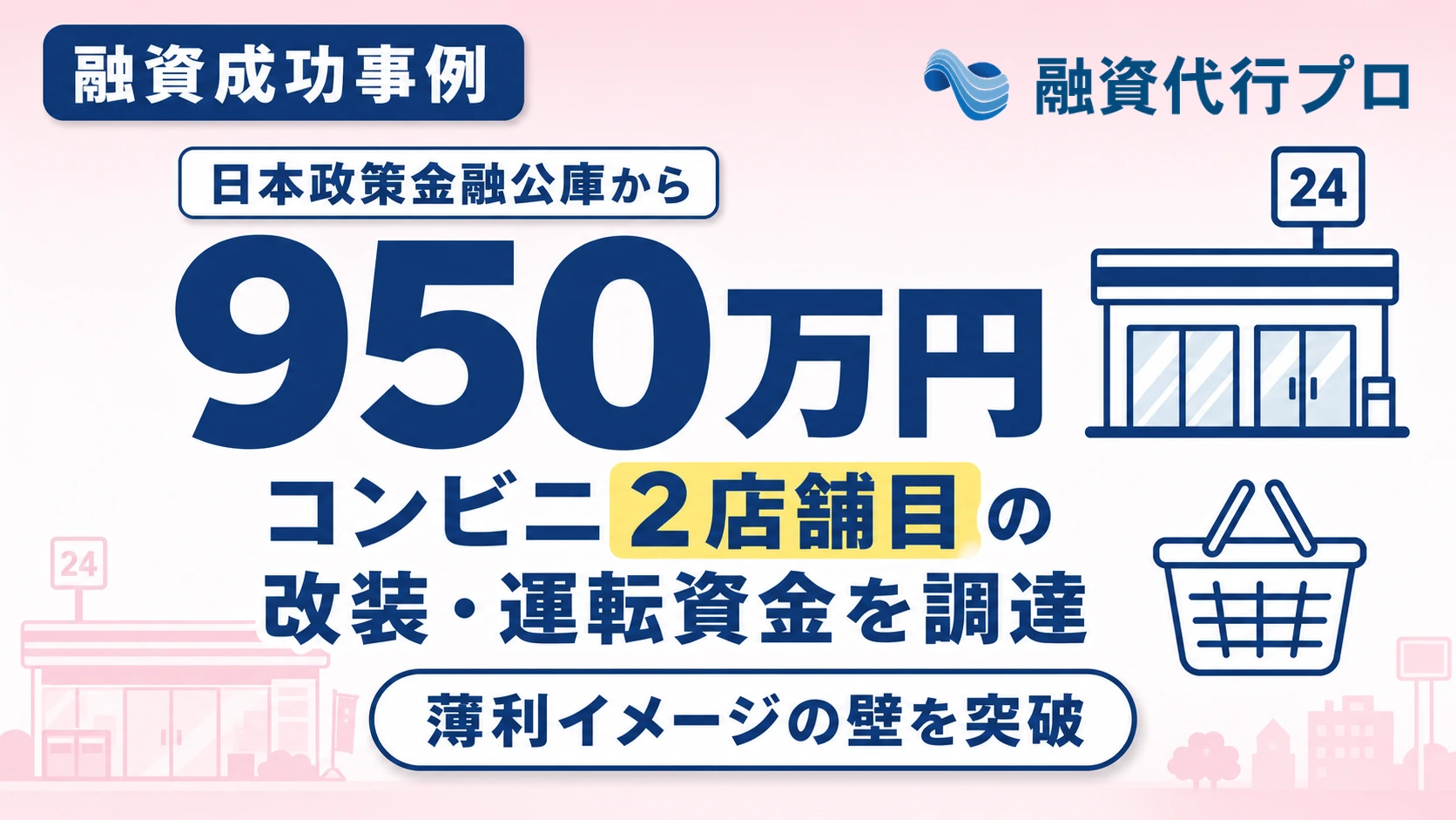 コンビニ加盟店オーナーが2店舗目の改装・運転資金として日本政策金融公庫から950万円を調達した成功事例のアイキャッチ