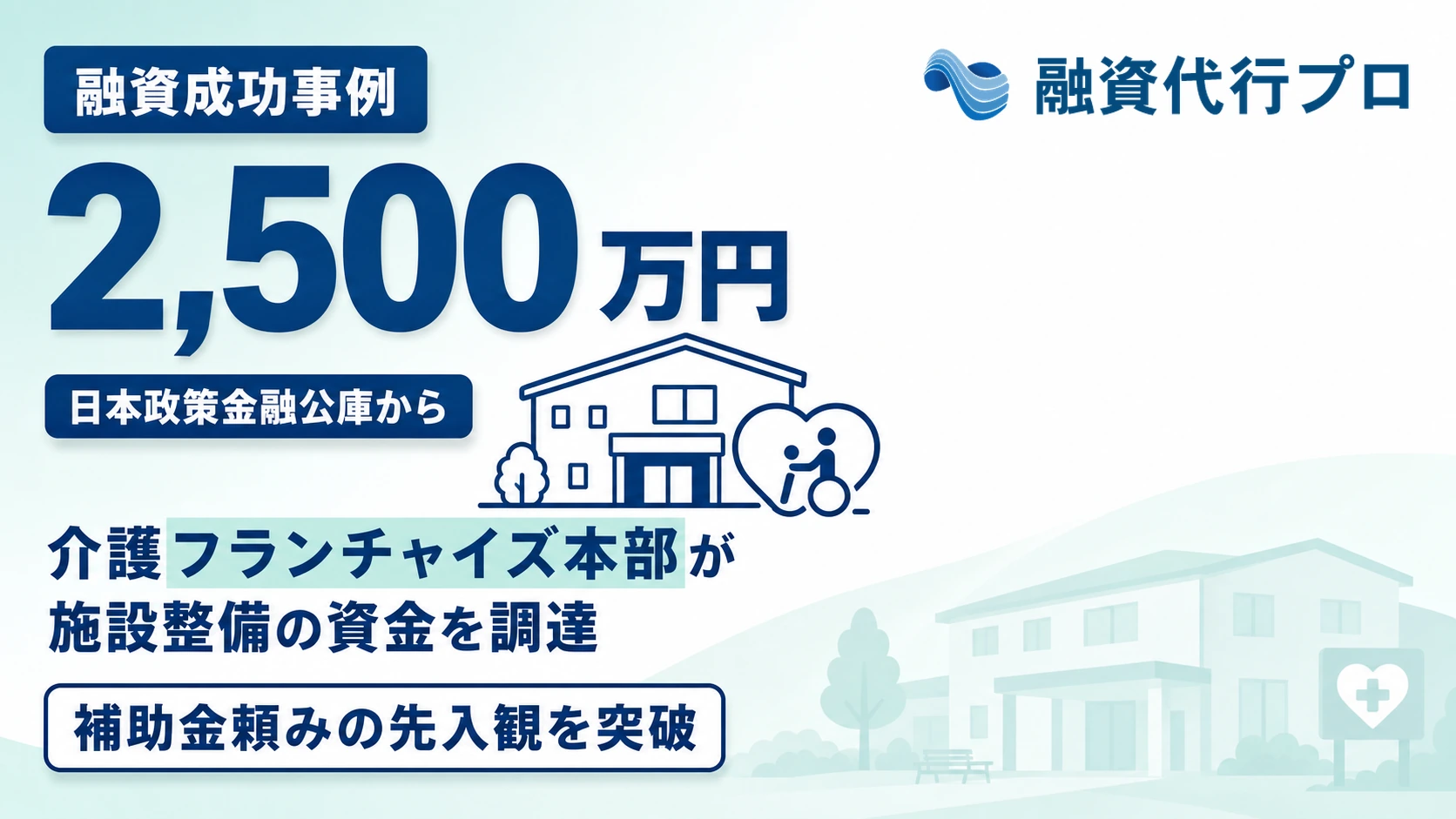 介護フランチャイズ本部が施設整備とSV体制の資金として日本政策金融公庫から2,500万円を調達した成功事例のアイキャッチ