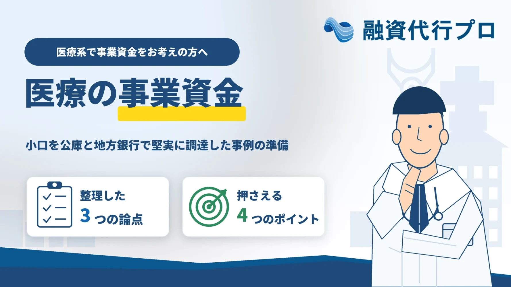 医療系の事業資金を小口で堅実に調達した事例記事のアイキャッチ