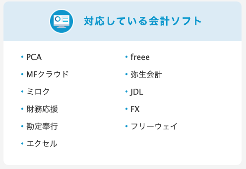 税理士ドットコムに登録している税理士の対応ソフト