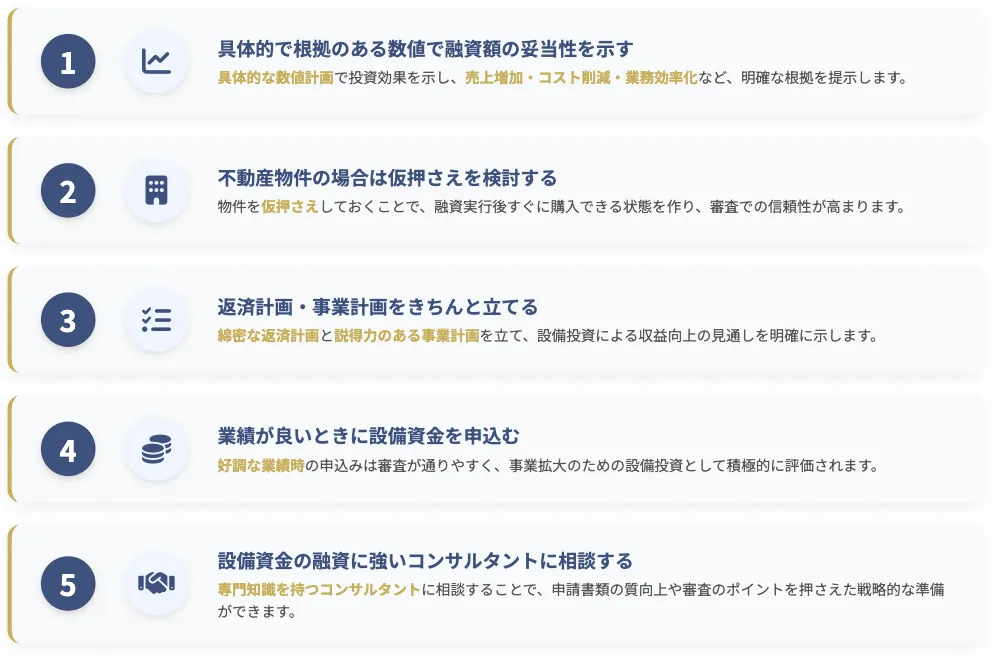 「設備資金融資」の5つのポイント