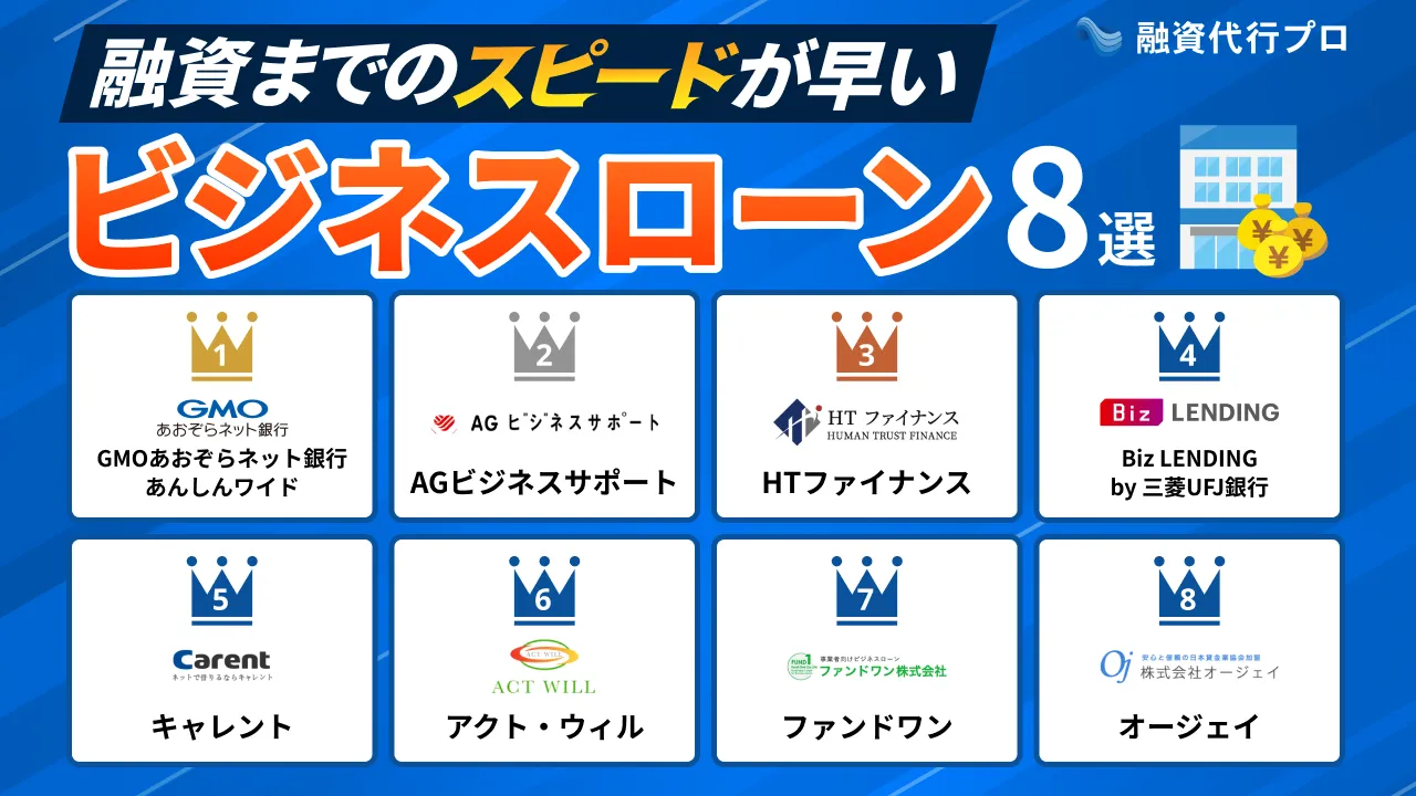【サッと比較】即日融資でおすすめのビジネスローン8社をプロ厳選