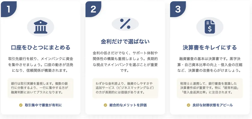 地方銀行から融資を受ける際の3つのコツ