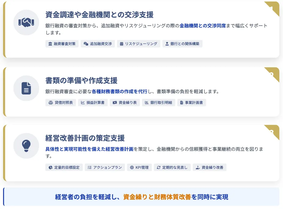 資金繰りのコンサル支援「3つの具体例」